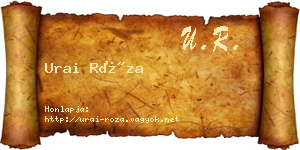 Urai Róza névjegykártya